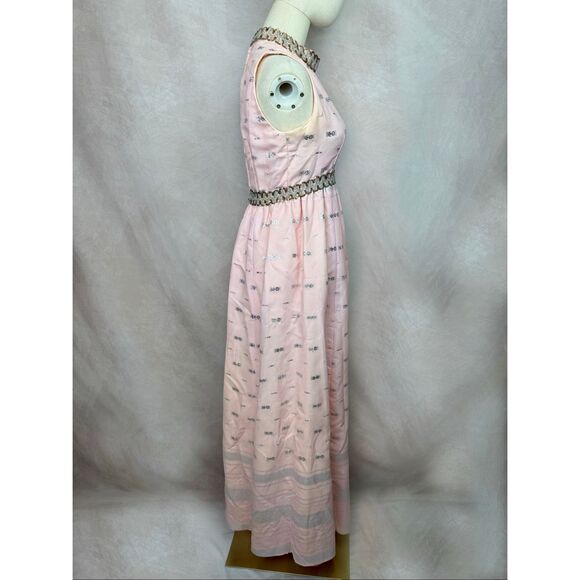 Vintage 1960s Brocade Hostess Dress Mod MCM Size Small READ/FLAWED - Picture 3 of 14